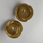 Vintage Christian Dior Stud Earrings Gold Tone Rhinestones Faux Pearls Photo 2