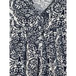 A Jesdani Women’s Blue/white Top, V Neck, Short Sleeve, Polyester/Spandex, Large Blue Photo 2