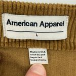 American Apparel Button Front Corduroy Mini Skirt Camel Tan Women L USA Made Photo 2