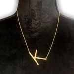 Gold Initial Pendant Necklace Letters A Photo 0