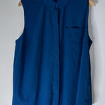 Athleta  Blue Collar Sleeveless Hidden Button Down Top Size 1X Photo 0