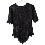 Laurence Kazar Womens Beaded Top Size Large Silk Party Formal Classic Embellish Photo 1