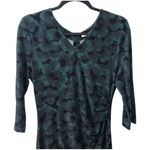 Hugo Boss BOSS  Epona V-Neck Sheath Midi Dress Printed Green Fantasy Medium NWT Photo 4