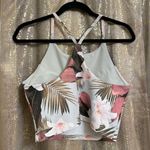 Old Navy Tropical Green Pink Floral Longline Powersoft Sports Bra Large Photo 1
