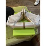 Sam Edelman Silver Leather Daniella Sandals Size 8 1/2 Cocktail Heeled Metallic Photo 5