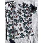 Karen Scott  Sport Shirt Top Women's Small White Blue Flowers 3/4 Sleeve Photo 7