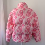 Petals and Peacocks Bubblegum Pink Collared Full Zip Puffer Jacket Size M Photo 6