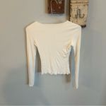 Commense Basic Piping Long Sleeve Top White Size XS Photo 2