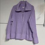 Aerie WOMENS CABLE CAR QUARTER ZIP PULLOVER KNIT SWEATER PURPLE LILAC MEDIUM Photo 2