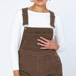 Princess Polly  overalls corduroy Kacey shortall romper brown chocolate ribbed Photo 0