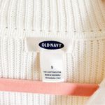 Old Navy NWOT  White Lace Up Wide Collar Sweater sz S Photo 4