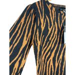 Lucy Paris Cognac Zebra Puff Shoulder Balloon Sleeve Mini Sweater Dress Size XS Photo 4