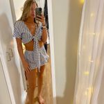 SheIn Two Piece Blue And White Striped Set Photo 0