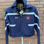 Under Armour Navy Auburn Tigers Cropped Half-Zip Hoodie Sweatshirt Womens Small Photo 0