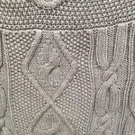 J. JILL Gray Knit Short Sleeve Cardigan Size Medium Cable Knit Chunky Open Front Gray Photo 5