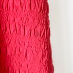 East 5th  Essentials Red Crinkle Smocked Short Sleeve T-Shirt Blouse Large Photo 2