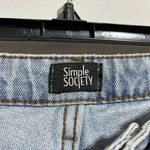 Simple Society Jeans Womens 1/25 Blue Denim Rayon Distressed Frayed Hem Straight Photo 3