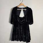 Maeve Anthropologie Sweetheart Velvet Mini Dress Womens Small Black Holiday NWOT Photo 5