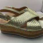 Linea Paolo  SANDAL platform Gold slingback open toe size 5M F15 Photo 5