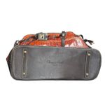 Dooney & Bourke  Womens Brown Croco Embossed Leather Double Strap Tassel Bag Photo 4