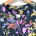 Lou & grey | XS | 100% Linen Floral Pattern 3/4 Puff Sleeve Crop Blouse Top Photo 4