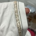D. Exterior white vneck beaded and gold lurex tank NWOT retail $170 Italy‎ Photo 5