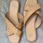 A New Day Nude Studded Criss Cross Slide Sandals Size 7 Like New Condition Photo 0