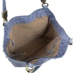 Brahmin Marianna Melbourne Leather Tote Bag Periwinkle Blue Croc Embossed Photo 8