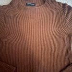 American Apparel  Aslan Sweater Size Small Long‎ Sleeve Crop Brown Light Sweater Photo 6
