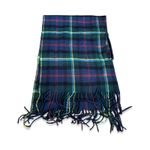 J.Crew Plaid Shawl Wrap Green Blue Tartan Fringe Scarf Pockets Preppy Classic Photo 3