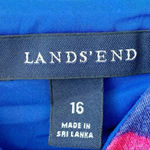 Lands End Blue Floral Sundress Size 16‎ Textured Coastal Grandma Southern Style Blue Photo 8