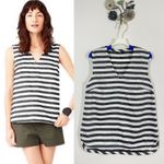 Kate Spade Saturday Women's White Black Stripe V Neck Sleeveless Top Size Medium Photo 1
