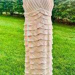David's Bridal David’s Bridal Tiered Champagne Gold Shimmer Gown Photo 4