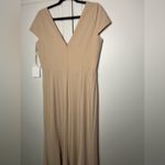 Amsale Viola Crepe Bridesmaid NWT Dress Tan Size 14 Photo 8