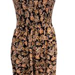 Evereve Maren Jumpsuit Smocked Wide Leg Sleeveless Print Brown Black Size Large Photo 5