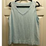 Chico's Size XL (3) Light Blue Slub Cotton Modal V-Neck Ultimate Tee Tank Top Photo 0