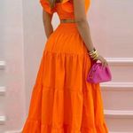 Orange Two Piece Set Size M Photo 2