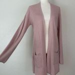Philosophy Cashmere Blend Dusty Pink Open Front Long Cardigan, Sz Medium Photo 2