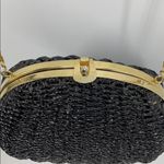 Vintage Geni made in Hong Kong black basket weave bag summer winter formal Photo 3