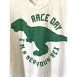 RawThreads Race Day Dinosaur Graphic Workout Tank Top White Green Size Small Photo 2