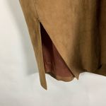 50s 60s Suede Fur Collar Tan Coat Size Medium Photo 6