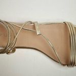 Amazon  Gold Strappy Lace up Flat Sandals Photo 3