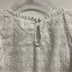 White Eyelet Lace Ruffle Babydoll Top Size M Photo 3
