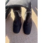 Life style Black woman Size 9 Faux Suede Wedge Boots Faux Fur Trim Zip Up Photo 2