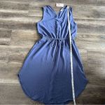 Monteri NWT Short Story Blue Knit Sleeveless Dress Drawstring Waist V Photo 7