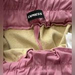 EXPRESS  Pink Faux Leather, Elastic Waist Band, Wide Leg, Cropped Pants. Photo 2