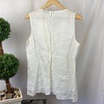 August Silk  100% Linen Sleeveless Crochet Lace Bodice Blouse Top L Photo 1