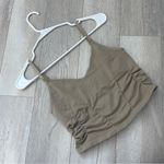 Free People Tank ruched longline crop good karma womens Beige (medium large) gym Photo 2
