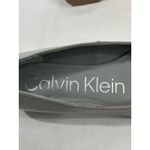 Calvin Klein  Women Patent Leather Ballet Flats Silver CK Logo Buckle Gray Size 8 Photo 11