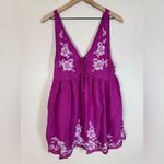 Free People Intimately  Aida Embroidered Violet Tunic Mini Dress size Small $88 Photo 6